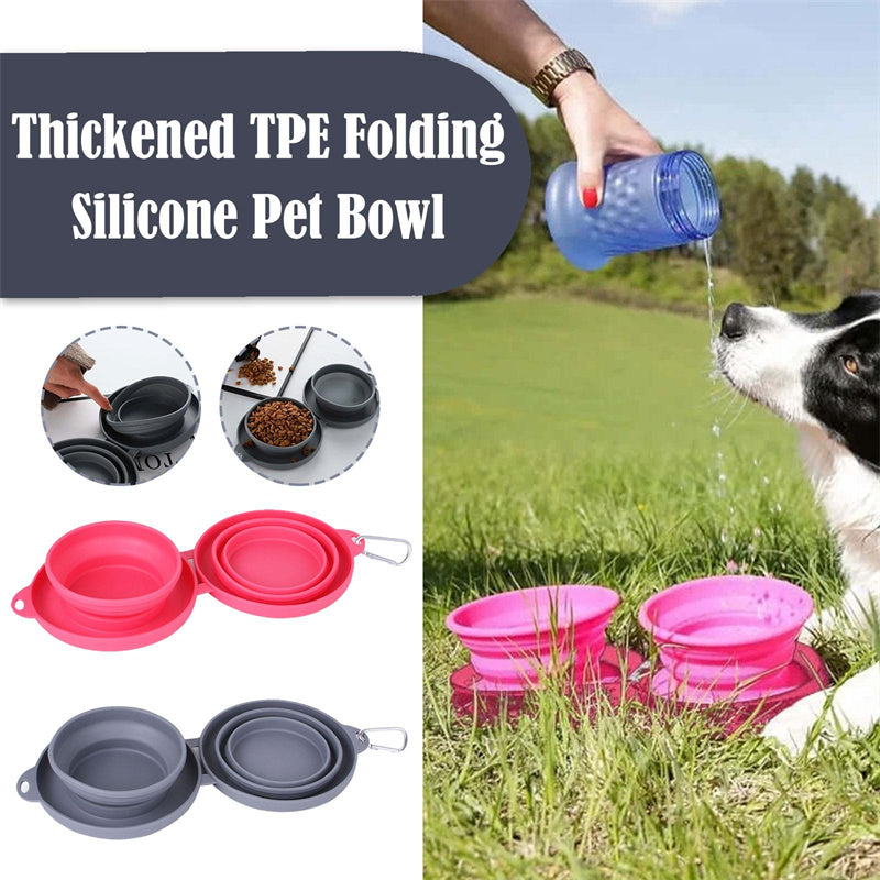 Gamelle Double Pliable pour Chien & Chat | Silicone Premium | Trovelo