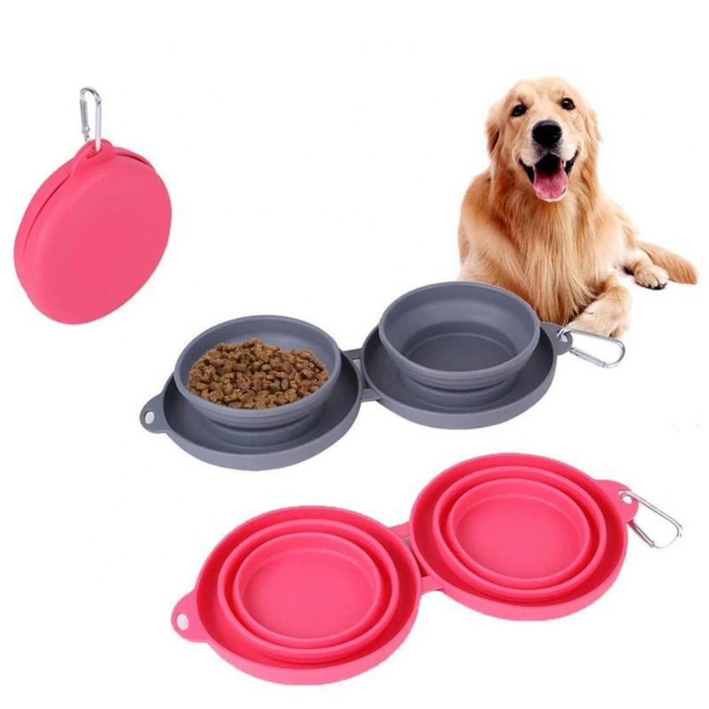 Gamelle Double Pliable pour Chien & Chat | Silicone Premium | Trovelo
