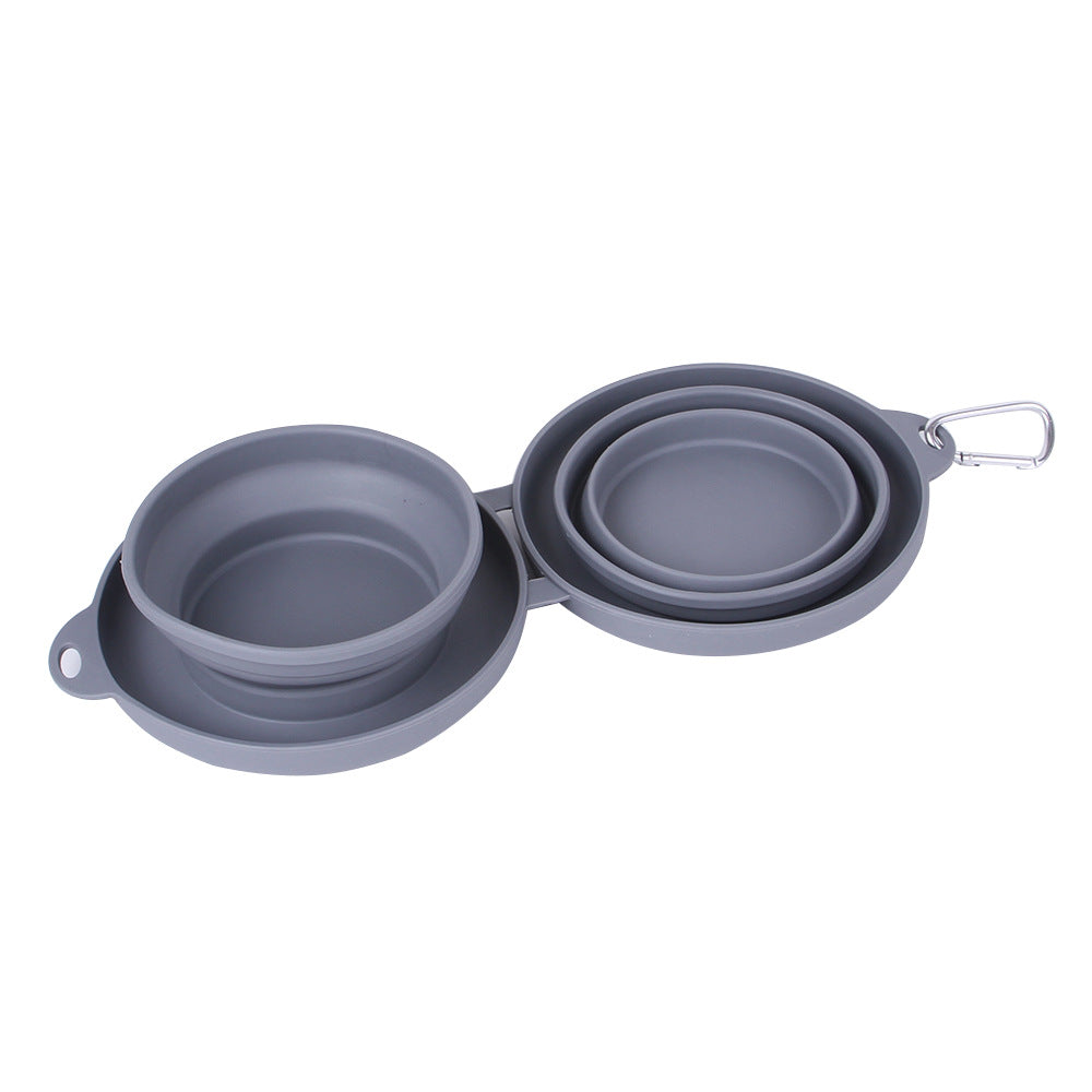 Gamelle Double Pliable pour Chien & Chat | Silicone Premium | Trovelo