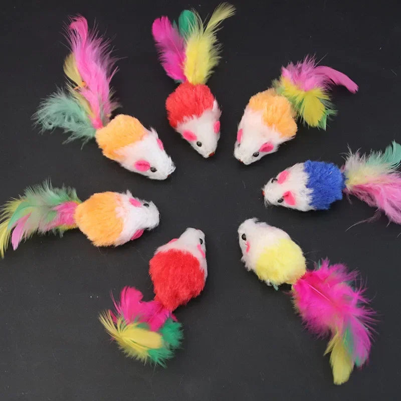 Jouets souris multicolores pour chats
