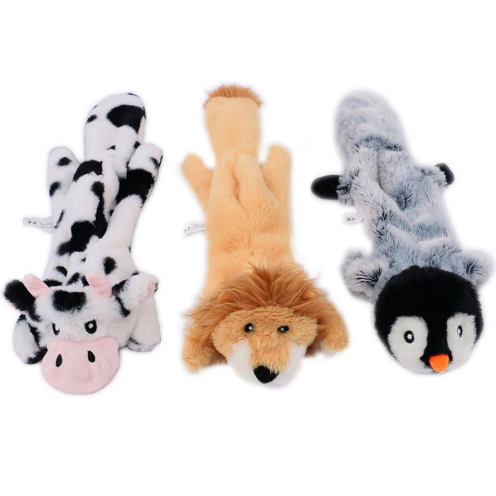 Jouet chien en peluche sans rembourrage avec couinement