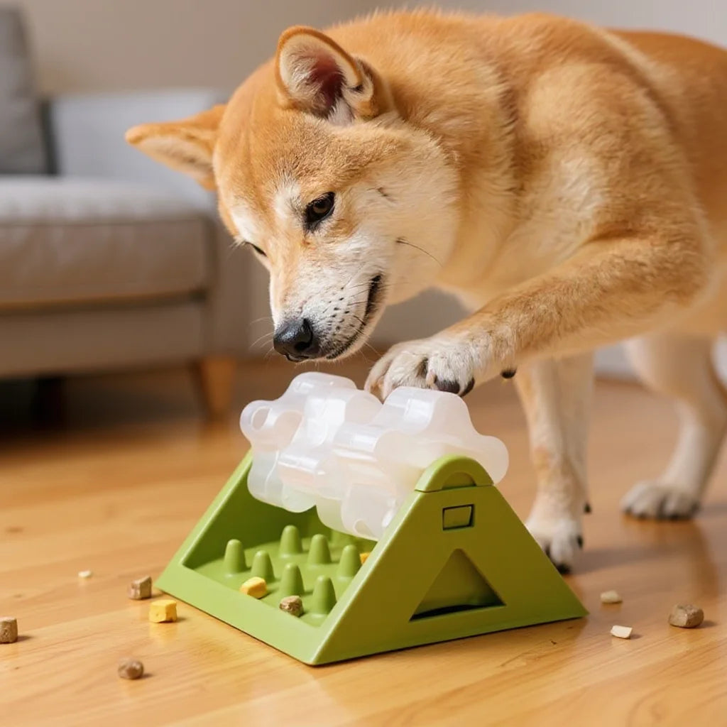 Distributeur de croquettes interactif pour chien – Anti-glouton