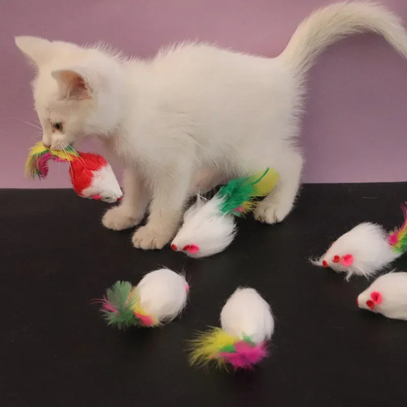 Jouets souris multicolores pour chats