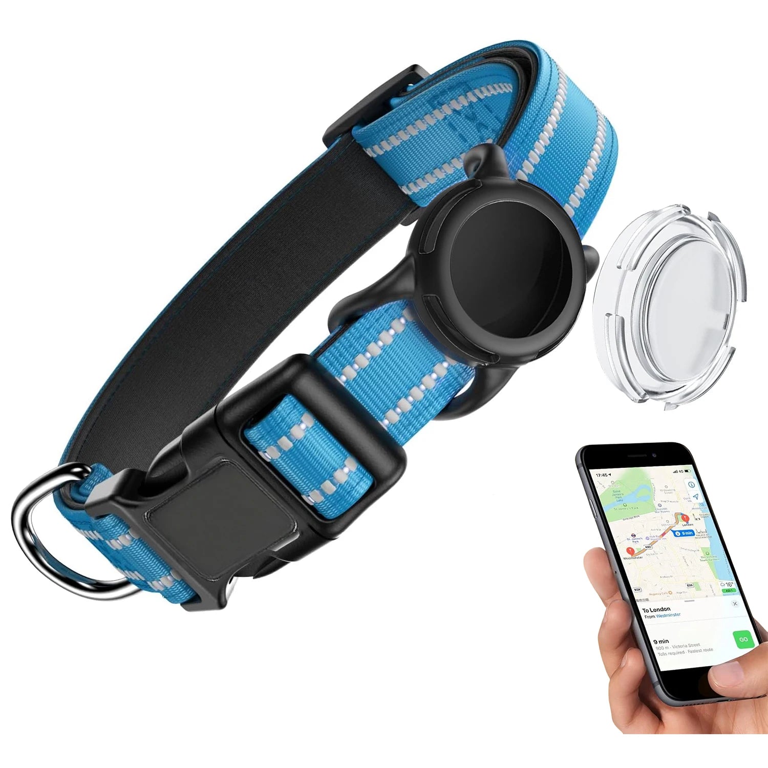 Collier pour Chien avec Support AirTag – Réfléchissant & Réglable