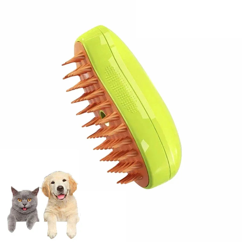 Brosse Vapeur 3-en-1 pour Chien et Chat – Massage & Toilettage