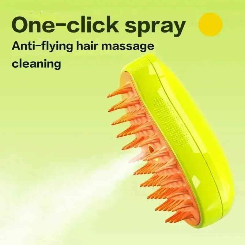 Brosse Vapeur 3-en-1 pour Chien et Chat – Massage & Toilettage