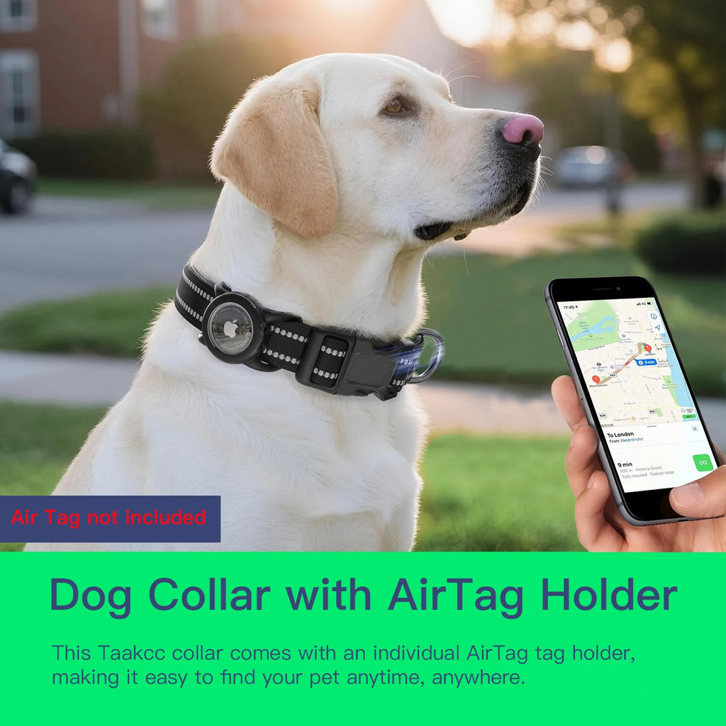 Collier pour Chien avec Support AirTag – Réfléchissant & Réglable