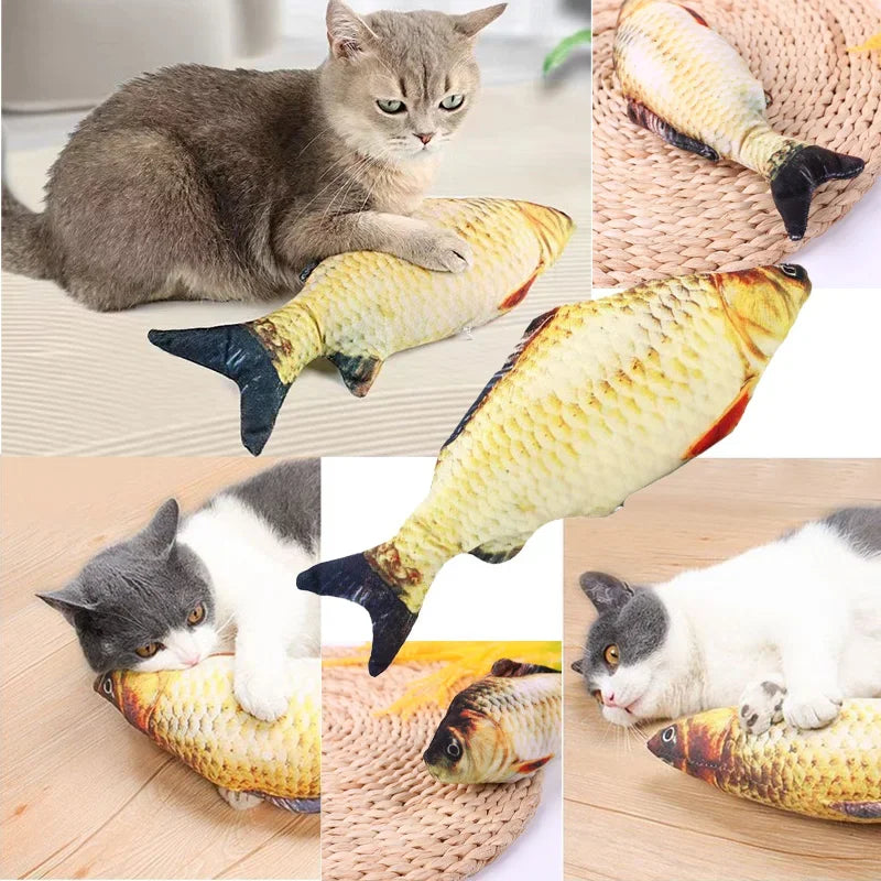 Jouet poisson en peluche à la cataire pour chat – Anti-ennui
