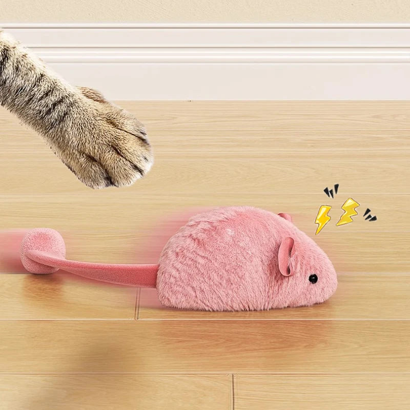 Jouet souris en peluche interactif pour chat – Simulation réaliste
