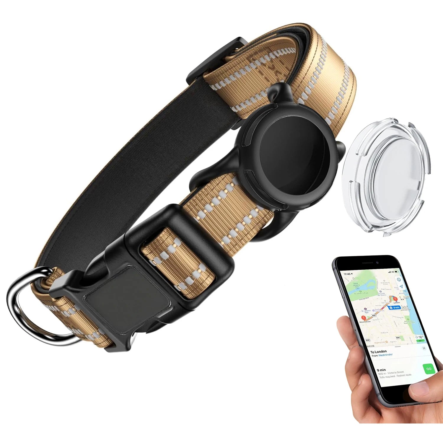 Collier pour Chien avec Support AirTag – Réfléchissant & Réglable