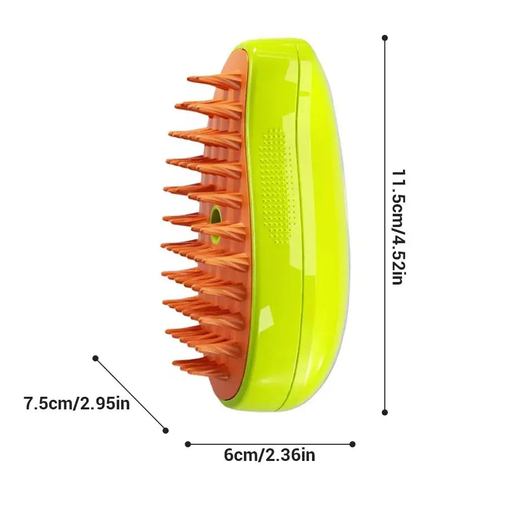 Brosse Vapeur 3-en-1 pour Chien et Chat – Massage & Toilettage