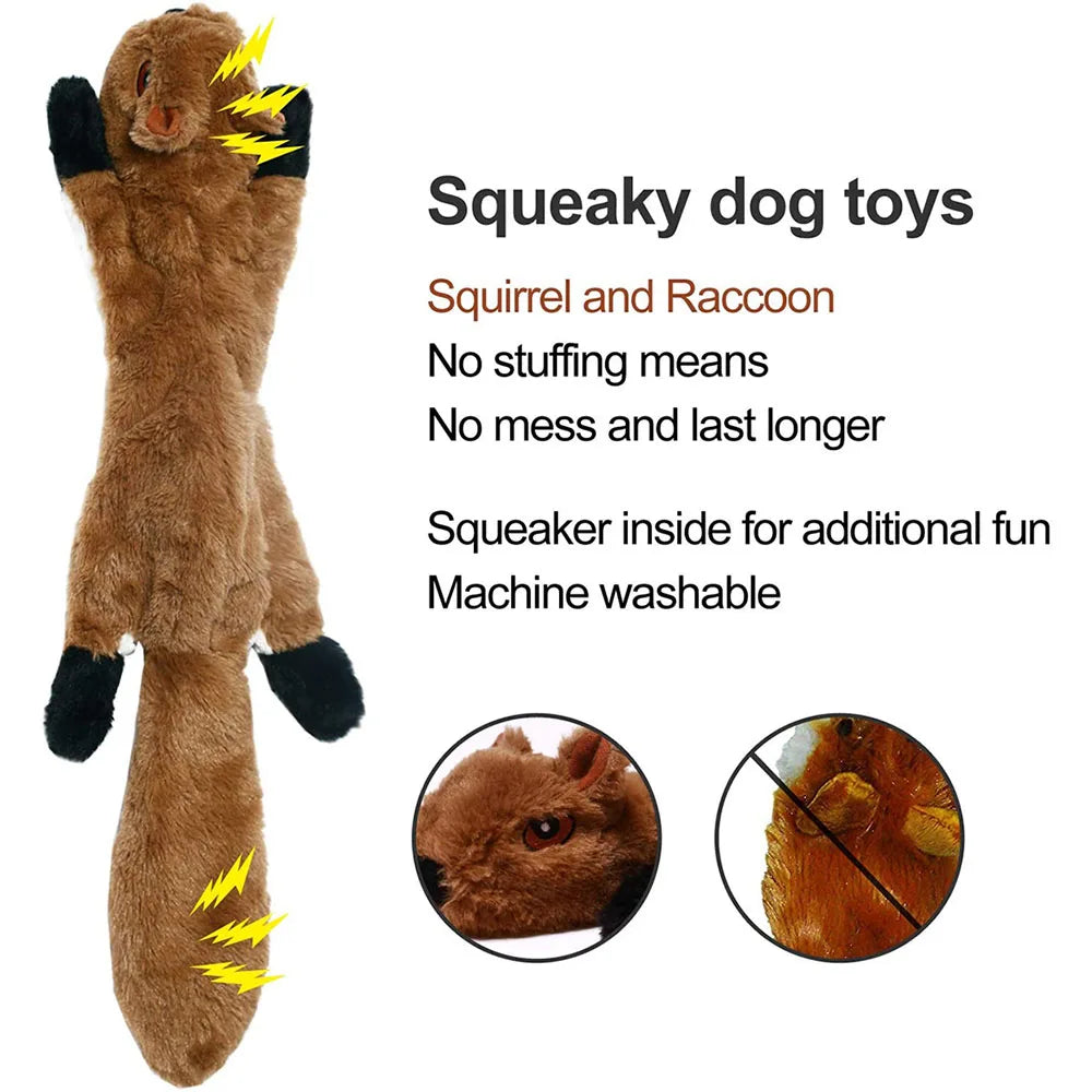 Jouet chien en peluche sans rembourrage avec couinement