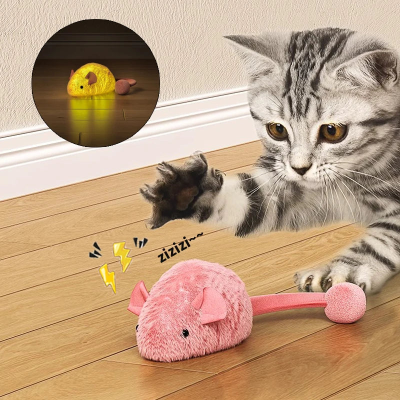 Jouet souris en peluche interactif pour chat – Simulation réaliste
