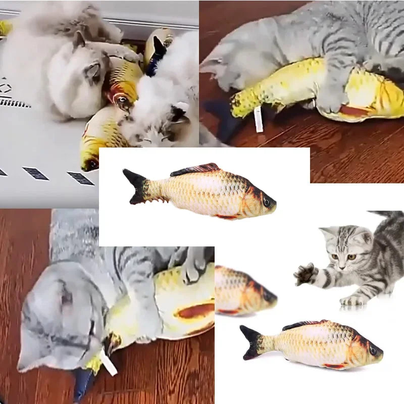 Jouet poisson en peluche à la cataire pour chat – Anti-ennui