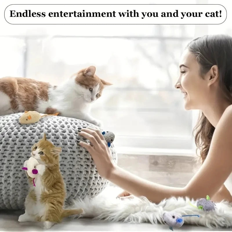 Lot 3/7 jouets souris et rats en peluche interactifs pour chat