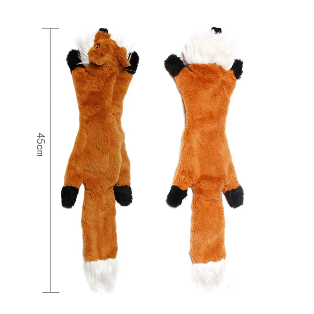 Jouet chien en peluche sans rembourrage avec couinement