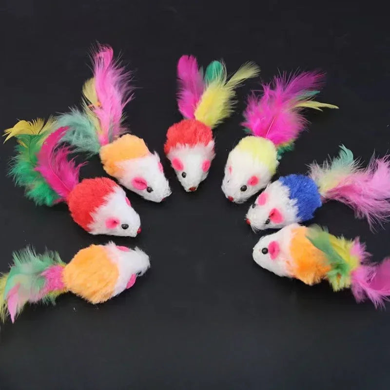 Jouets souris multicolores pour chats