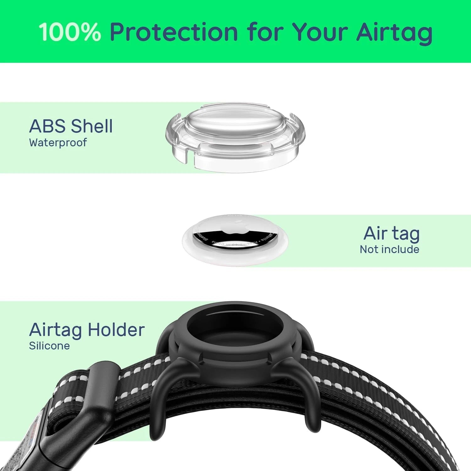 Collier pour Chien avec Support AirTag – Réfléchissant & Réglable