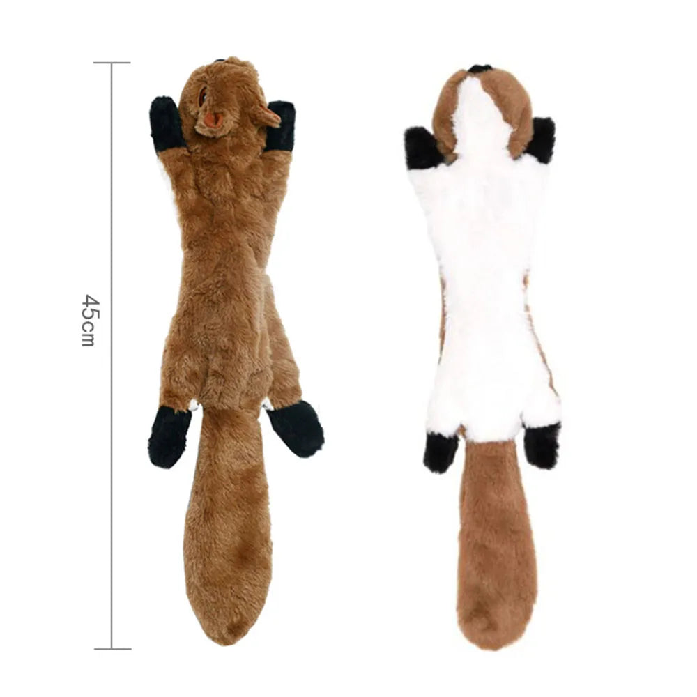 Jouet chien en peluche sans rembourrage avec couinement