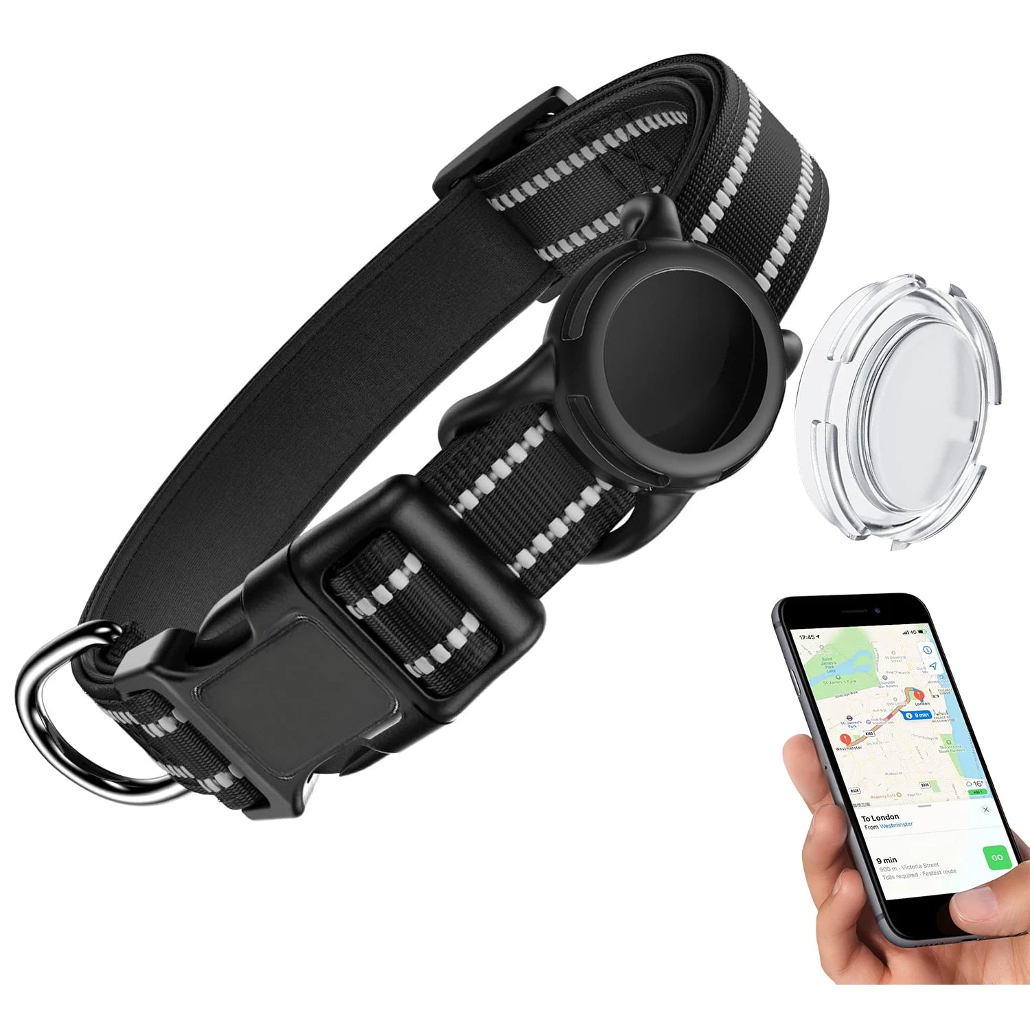 Collier pour Chien avec Support AirTag – Réfléchissant & Réglable