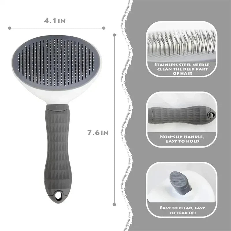 Brosse de Toilettage Auto-Nettoyante pour Chien et Chat