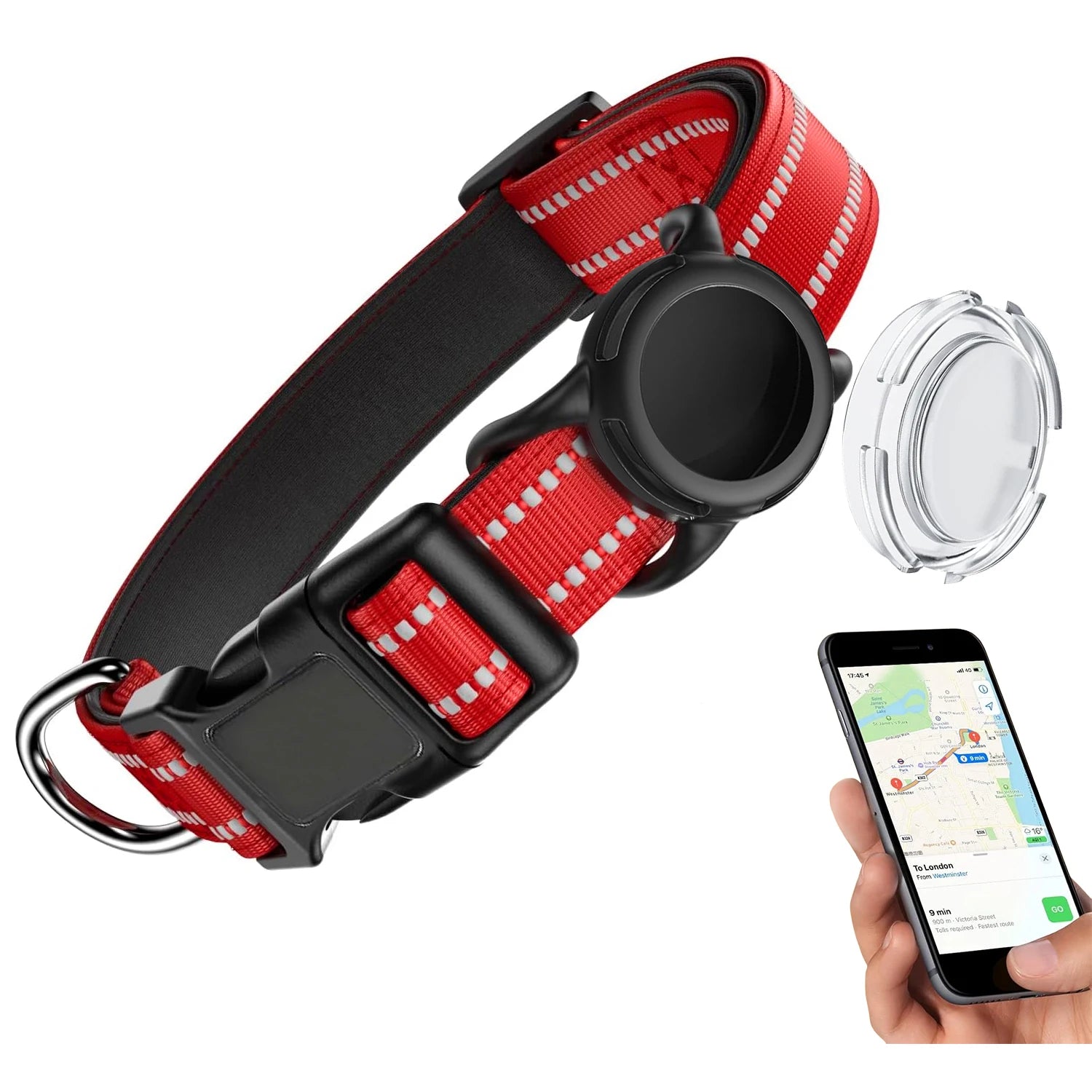 Collier pour Chien avec Support AirTag – Réfléchissant & Réglable