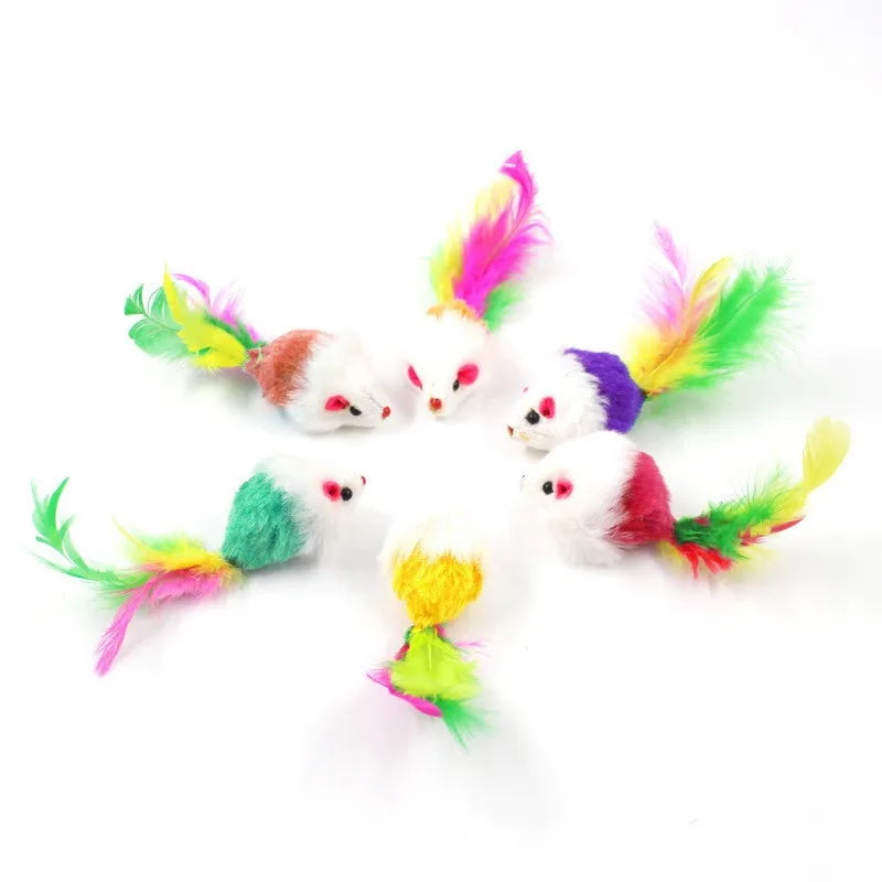 Jouets souris multicolores pour chats