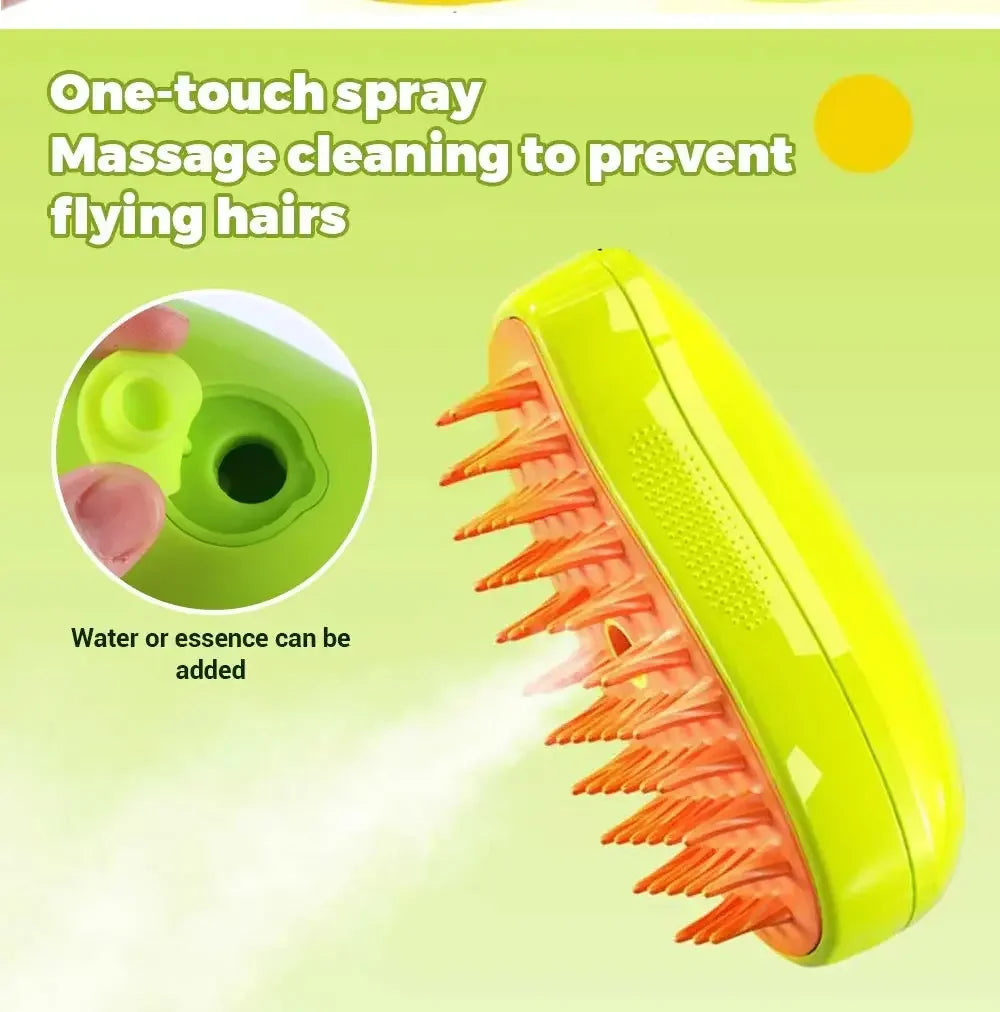 Brosse Vapeur 3-en-1 pour Chien et Chat – Massage & Toilettage