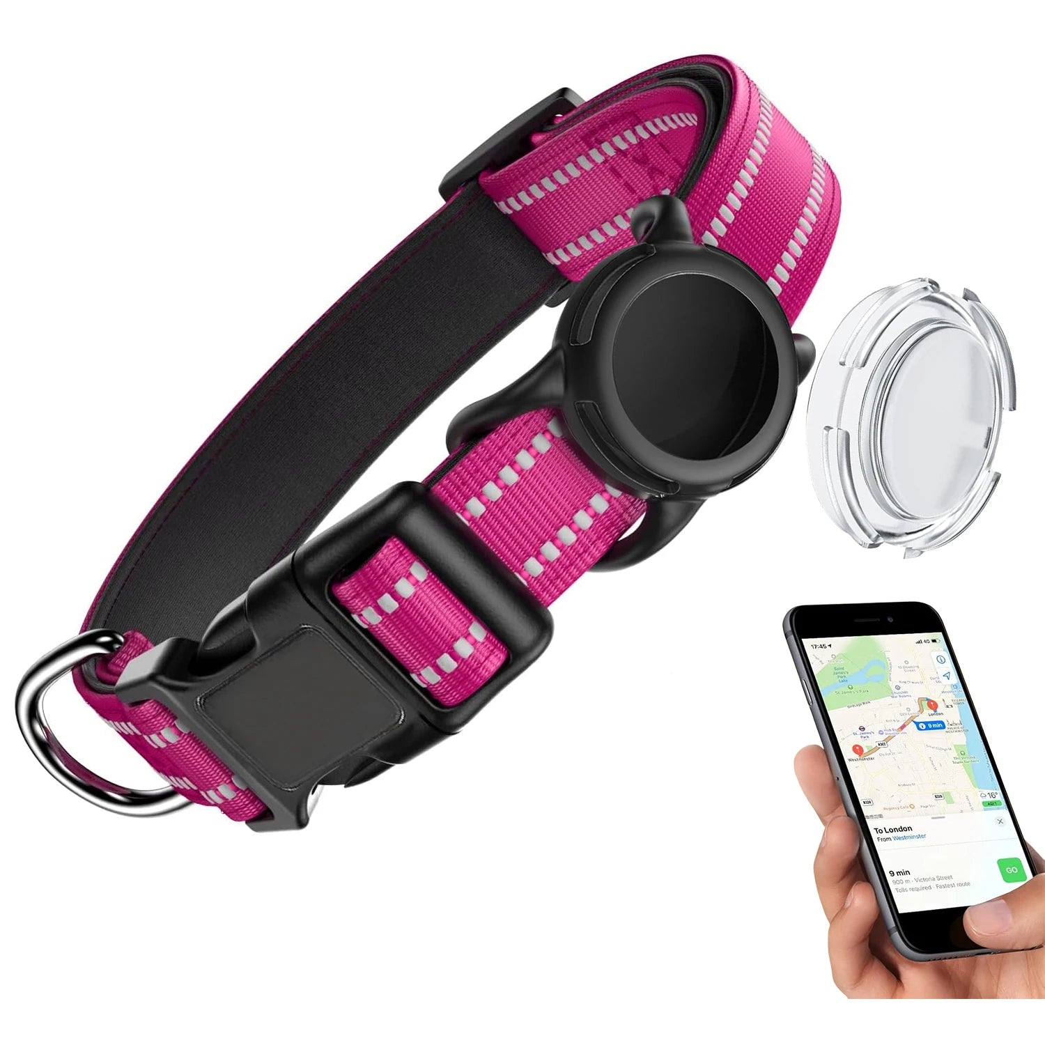 Collier pour Chien avec Support AirTag – Réfléchissant & Réglable