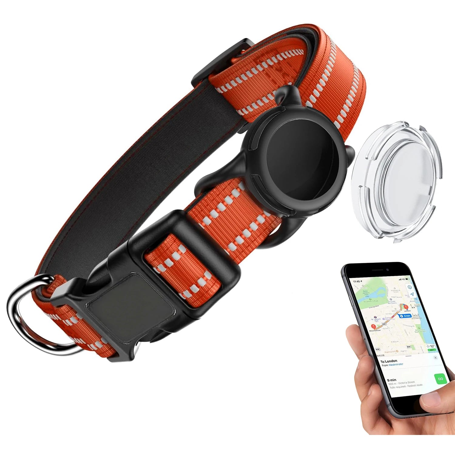 Collier pour Chien avec Support AirTag – Réfléchissant & Réglable