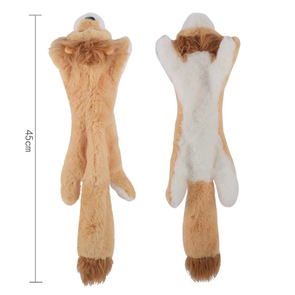 Jouet chien en peluche sans rembourrage avec couinement