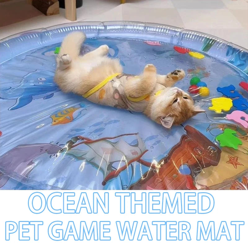 Tapis de Jeu Aquatique pour Chat – Gonflable, Thème Océan