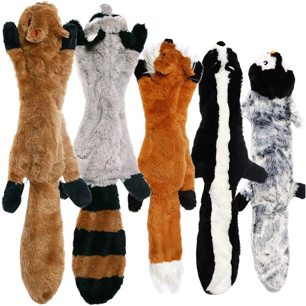 Jouet chien en peluche sans rembourrage avec couinement