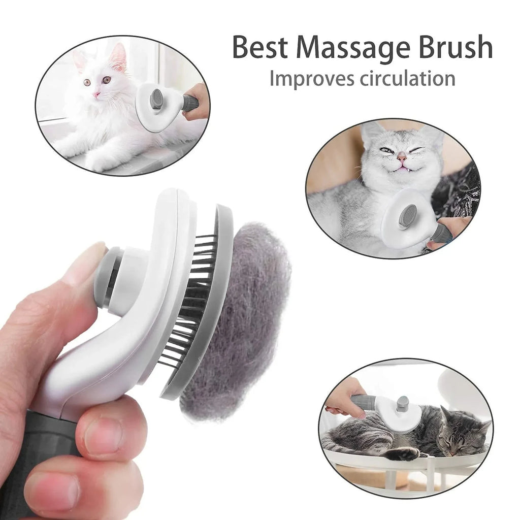 Brosse de Toilettage Auto-Nettoyante pour Chien et Chat