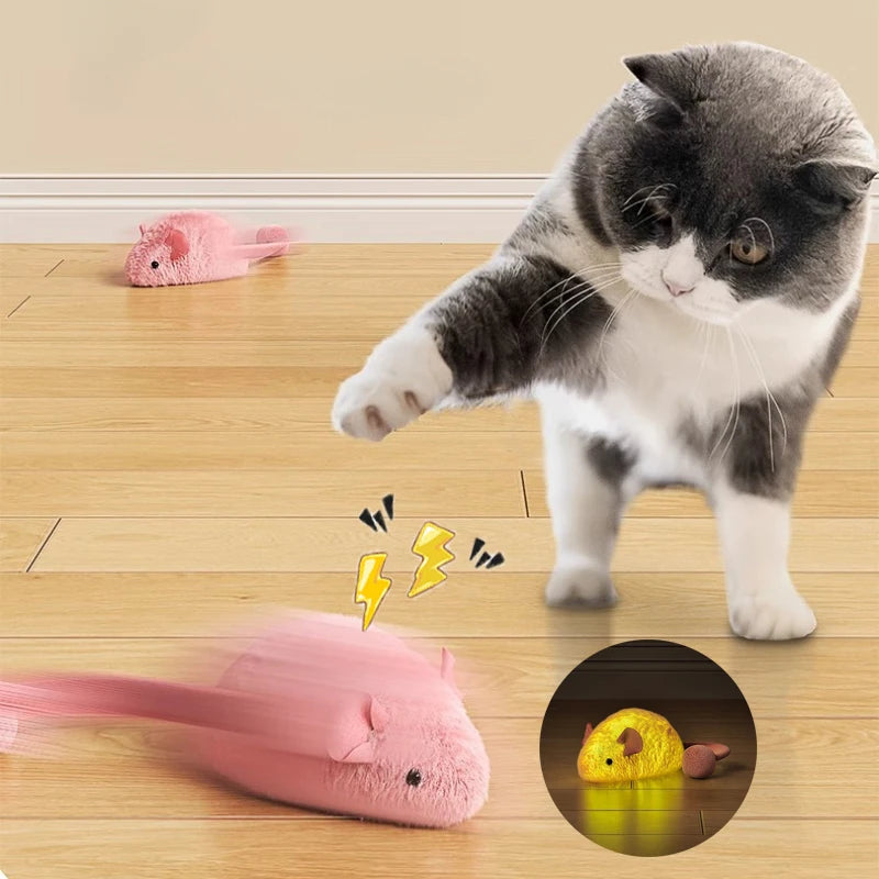 Jouet souris en peluche interactif pour chat – Simulation réaliste
