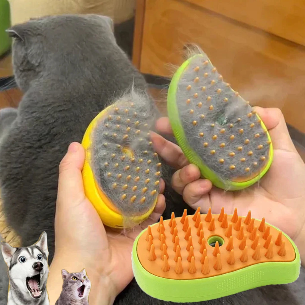 Brosse Vapeur 3-en-1 pour Chien et Chat – Massage & Toilettage