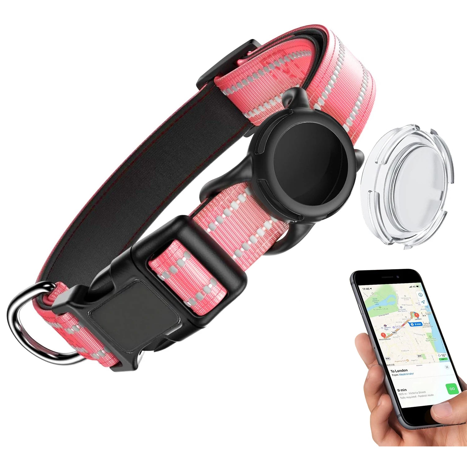 Collier pour Chien avec Support AirTag – Réfléchissant & Réglable