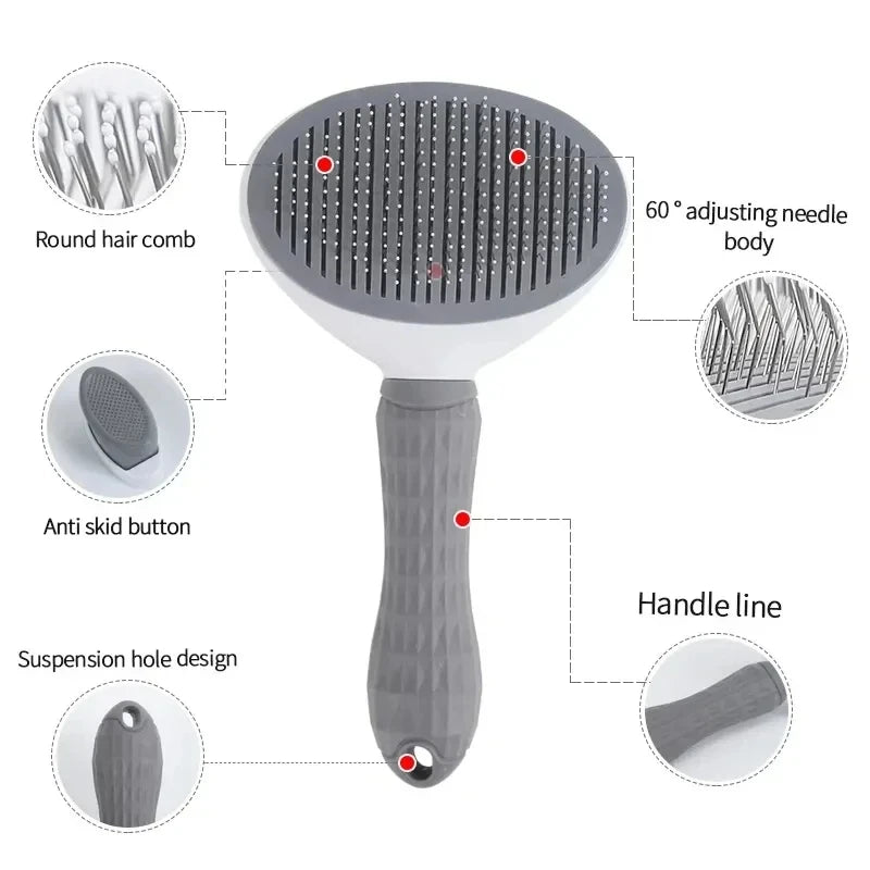 Brosse de Toilettage Auto-Nettoyante pour Chien et Chat